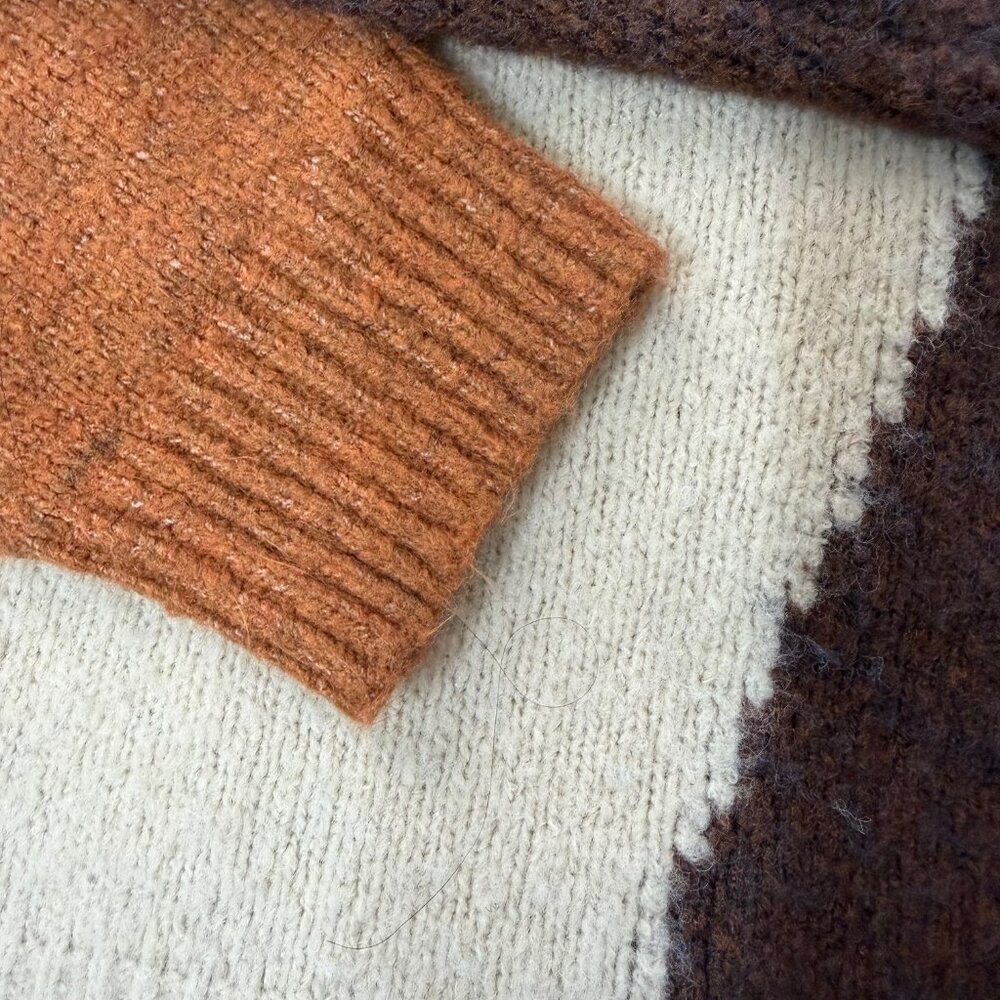 Earthbound Trading Co Oversized Colorblock Sweater XL | Boho Chunky Knit Boxy - Picture 8 of 11
